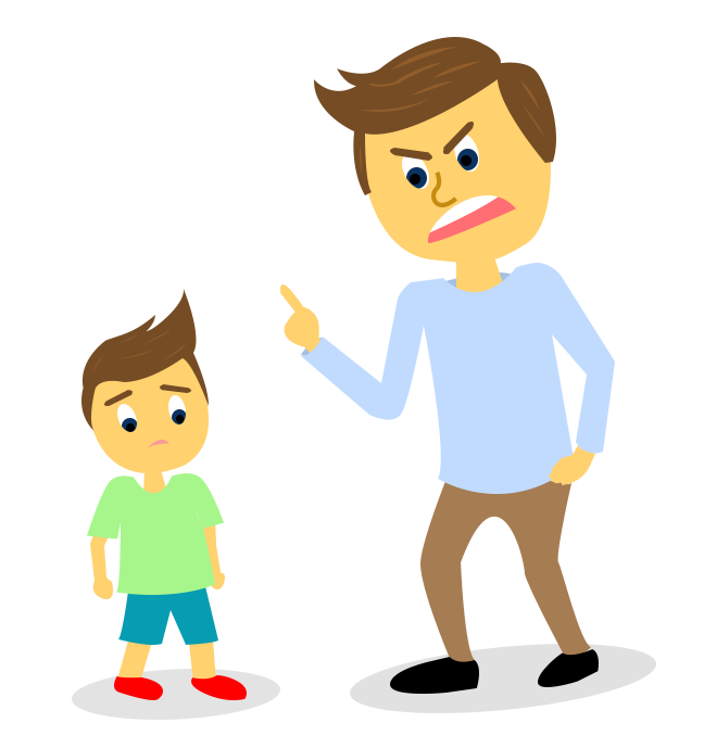 parents yelling at kids clipart